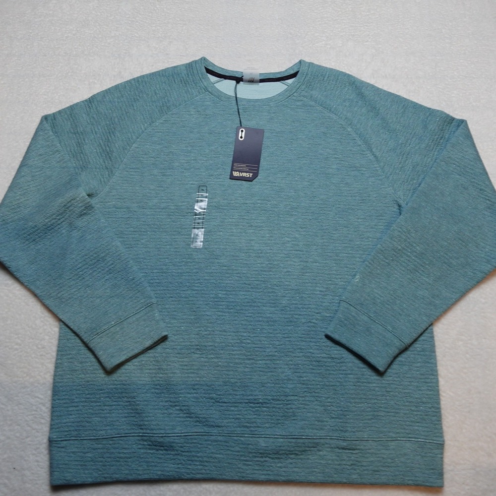 VRST Lunar Crew Sweatshirt Mens XL Aqua Dust Heather Recharge UPF 50+ MAX233106
